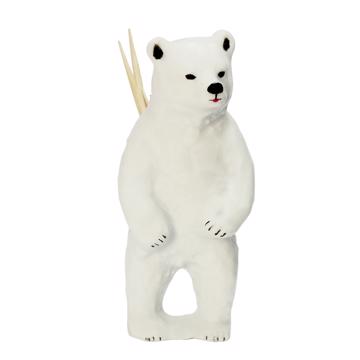 Porte pique Ours en porcelaine, blanc, piques standards