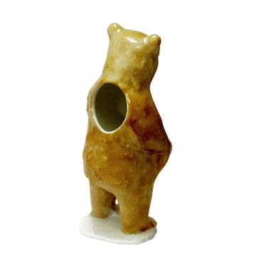 Porte pique Ours en porcelaine, beige, piques standards [3]