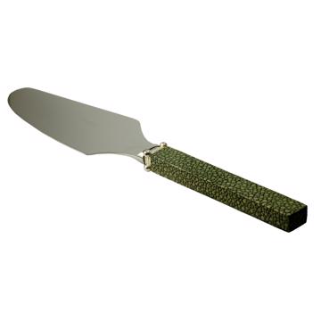 Pelle à tarte Galuchat en cuir véritable, vert foncé [3]