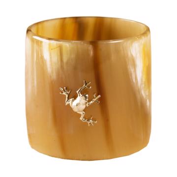 Ronds de Serviette en Corne et Crampon, argent, grenouille [3]