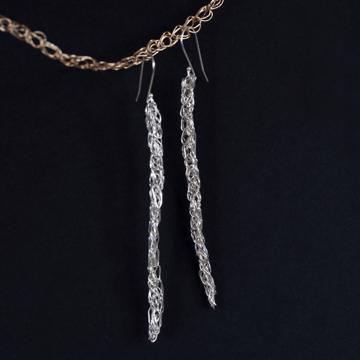 Boucles d'oreilles Baton, argent, medium