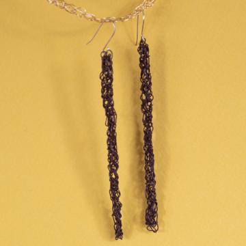Boucles d'oreilles Baton, violet, medium