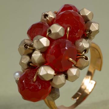 Les bagues Couture en argent massif et pierres naturelles, orange [3]