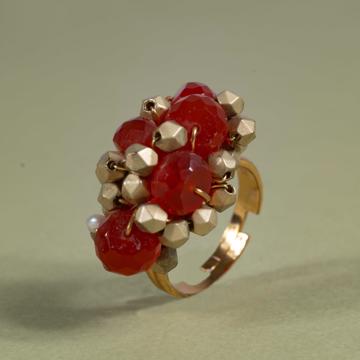 Les bagues Couture en argent massif et pierres naturelles, orange [2]