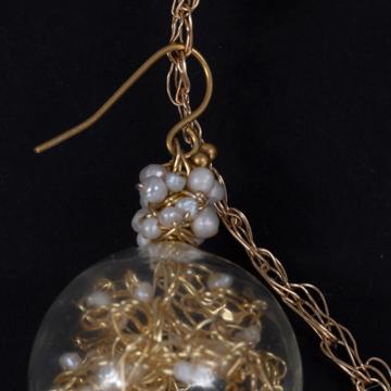 Boucles d'Oreilles Globe en plaqué or et verre, or [3]