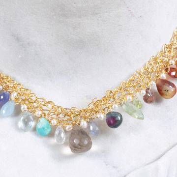 Collier Multicolore en plaqué or et pierres naturelles, multicolore [2]