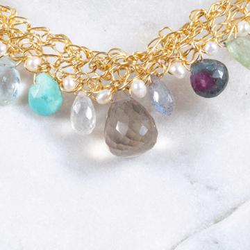 Collier Multicolore en plaqué or et pierres naturelles, multicolore [4]