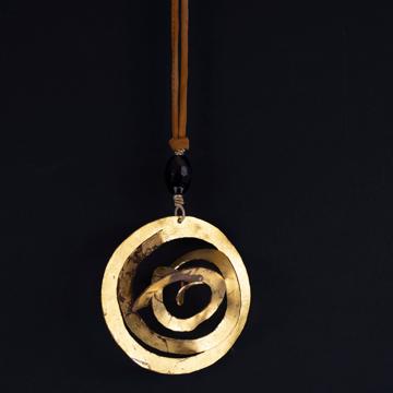 Sphere pendant in gold-plated copper