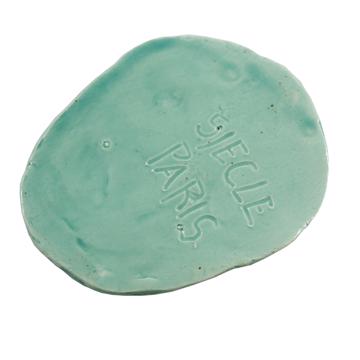 Face incense base in earthenware, mint green [4]