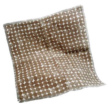 Round napkin in linen, cocoa