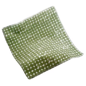 Round napkin in linen, moss green 