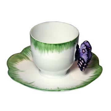 Tasse à thé ou café du Service Papillon, violet, tasse à café