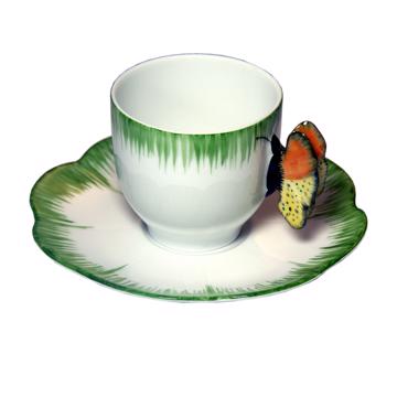 Tasse à thé ou café du Service Papillon, jaune orange, tasse à café [4]