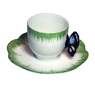Tasse à thé ou café du Service Papillon, bleu france, tasse à café