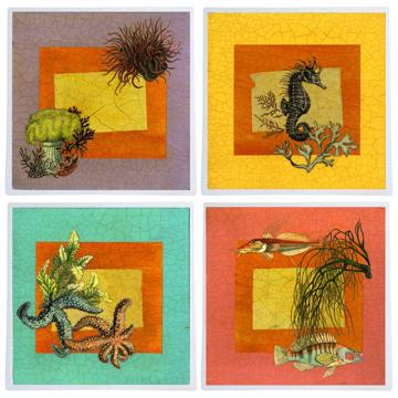 Aquarius, Chromo placemats in laminated paper, multicolor, complet collection [1]