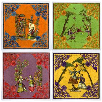 Chinoiseries, Sets de Table Chromo Plastifié