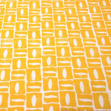 Set de table Oeil en lin serigraphié, jaune [2]
