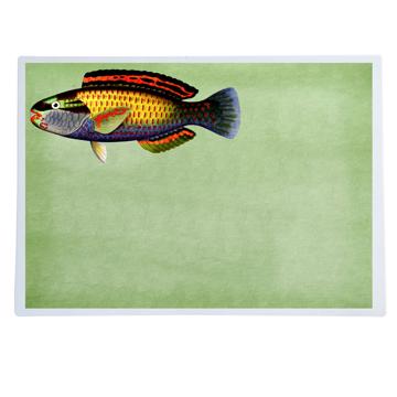 Poissons et Coquillages, Sets de Table Chromo Plastifié, vert clair, poisson 5 [1]