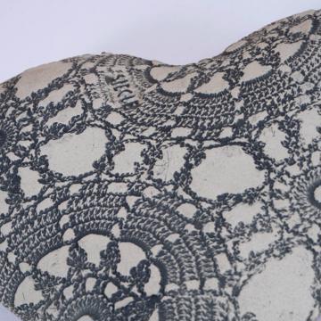 Assiette Cœur en grès estampé, rose clair [3]