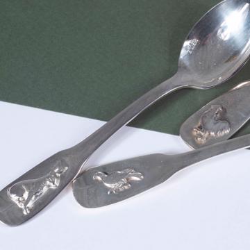 Petites cuillère Basse Cour en métal argenté, argent, canard [3]