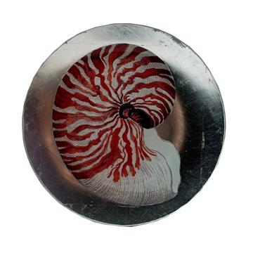 Shells plates in decoupage under glass, silver, shell 3 [3]