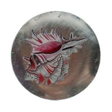 Shells plates in decoupage under glass, silver, shell 6 [3]