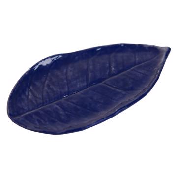 Lemon leaf in earthenware, dark blue