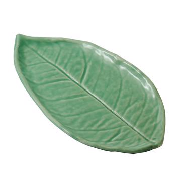 Petite feuille citronnier en faïence, vert menthe