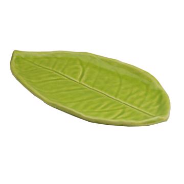 Petite feuille citronnier en faïence, vert pomme