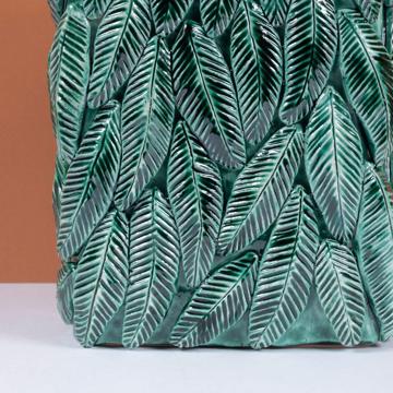 Applique Feuillage en faïence façonnée, vert foncé [2]