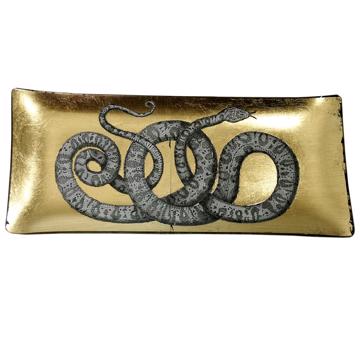 Assiette Serpent en Découpage sous verre, or [3]