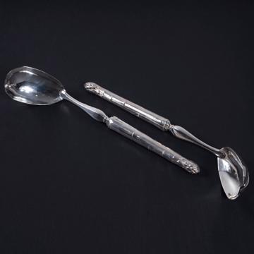 Asparagus serving set in silver plated