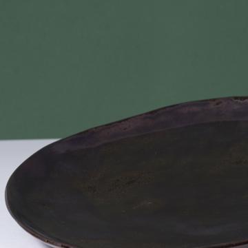 Alagoa Plates in stamped earthenware, black, 19 cm diam. [4]