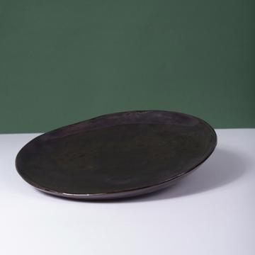 Alagoa Plates in stamped earthenware, black, 19 cm diam. [1]