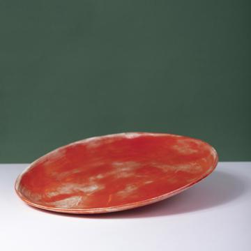 Assiettes Alagoa en faïence estampée, rouge effet, 19 cm diam. [1]