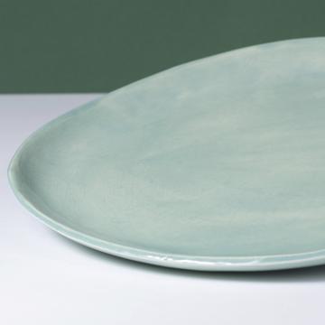 Assiettes Alagoa en faïence estampée, vert menthe, 19 cm diam. [2]