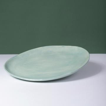 Assiettes Alagoa en faïence estampée, vert menthe, 19 cm diam. [1]