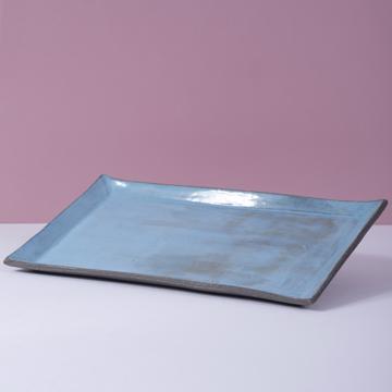 Black Stone table service in sandstone, light blue, rectangle [1]