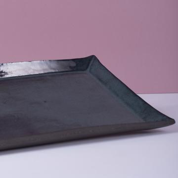 Black Stone table service in sandstone, dark blue, rectangle [4]