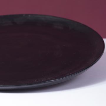 Crato Plates in turned earthenware, black, 19 cm diam. [4]