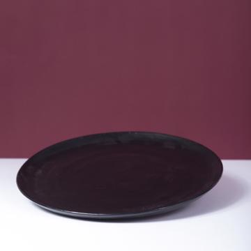 Crato Plates in turned earthenware, black, 19 cm diam. [1]