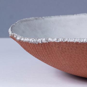Jute plate in sandstone, snow white, deep plate [2]