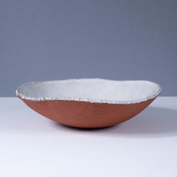 Jute plate in sandstone, snow white, deep plate [1]