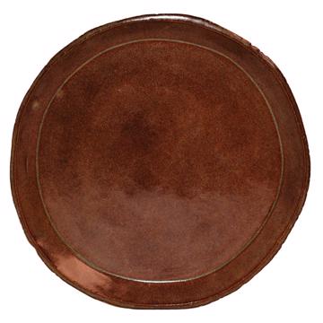 Service Oiseaux en grès estampé, marron, 21cm de diam.