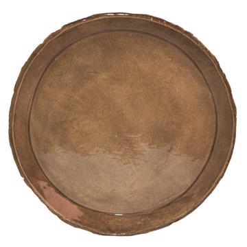 Service Oiseaux en grès estampé, taupe, 21cm de diam.