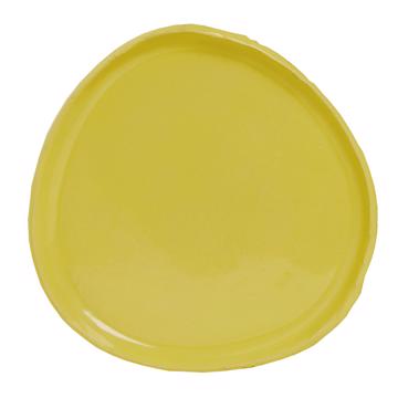 Birds brunch plate in stamped sandstone, yellow