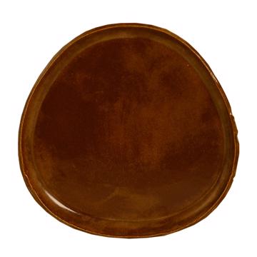 Birds brunch plate in stamped sandstone, brown