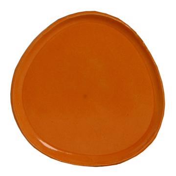 Birds brunch plate in stamped sandstone, strong orange