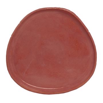 Birds brunch plate in stamped sandstone, antic pink