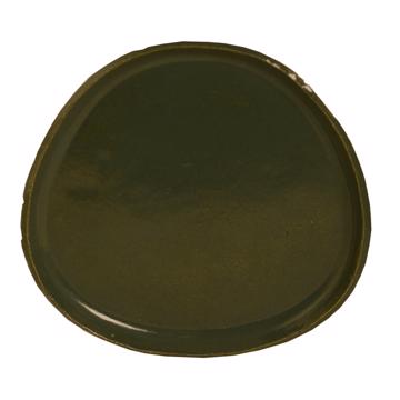 Birds brunch plate in stamped sandstone, dark green